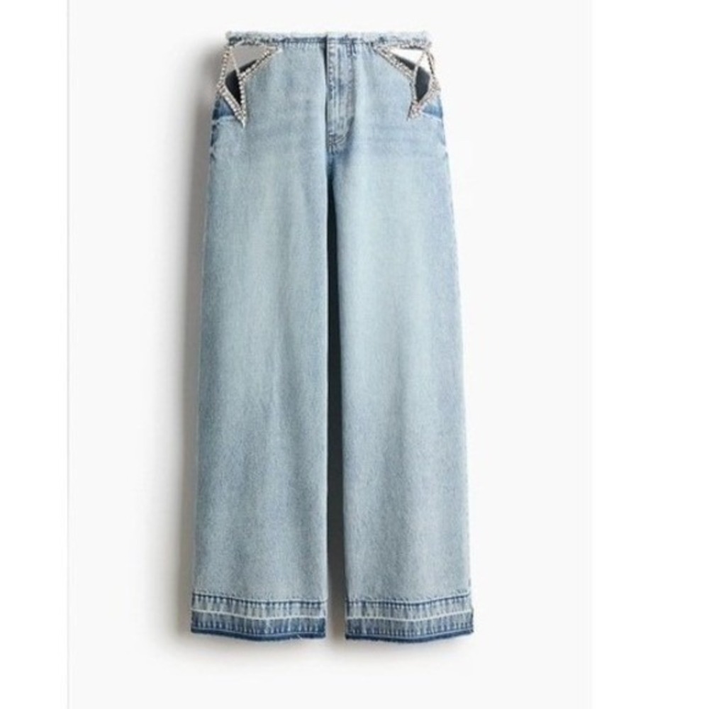 Stella McCartney H&M Crystal-Star Straight-Leg Jeans  - Size 18